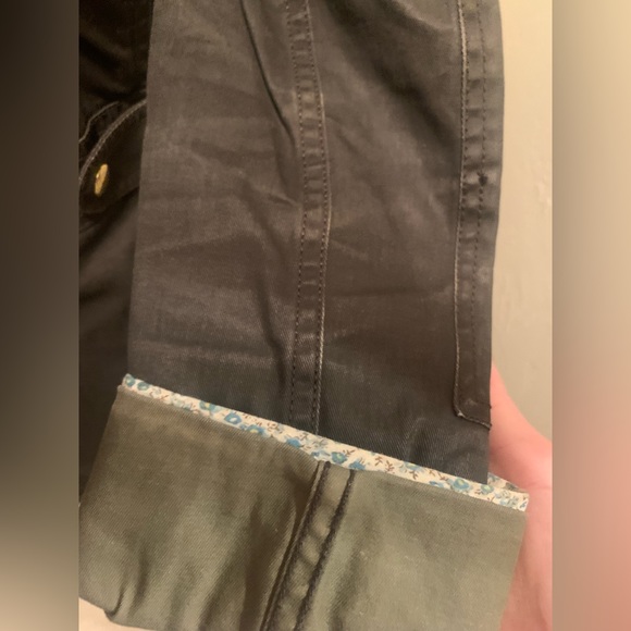 J. Crew Resin Coated Green Jacket Size M - Picture 3 of 4